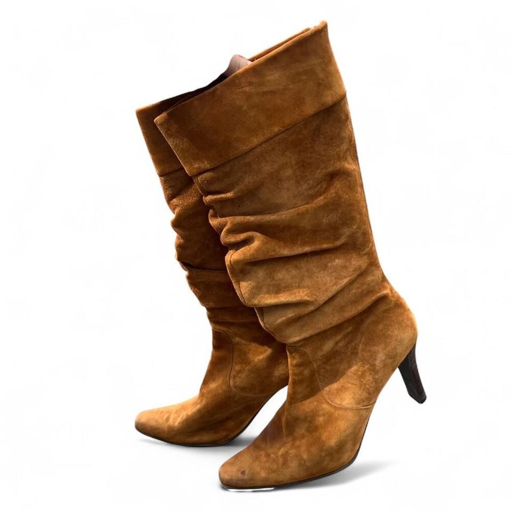 Y2K Slouchy Pointed Toe Suede Heeled Boots
